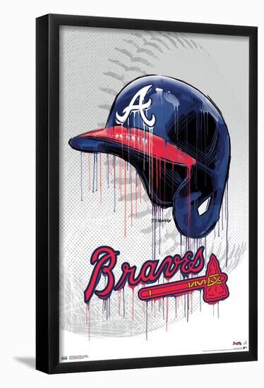 MLB Atlanta Braves - Drip Helmet 20-Trends International-Framed Poster