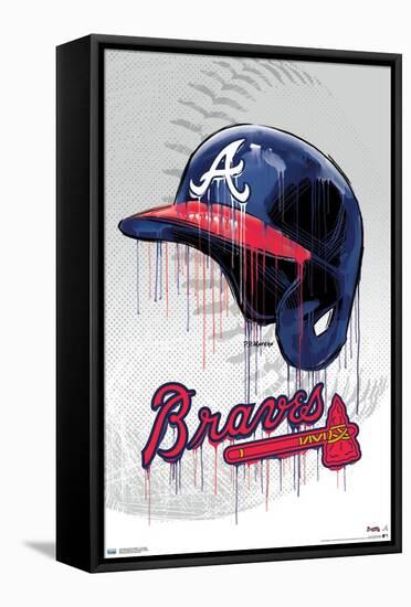 MLB Atlanta Braves - Drip Helmet 20-Trends International-Framed Stretched Canvas