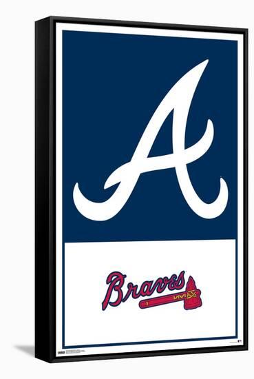 MLB Atlanta Braves - Logo 22-Trends International-Framed Stretched Canvas