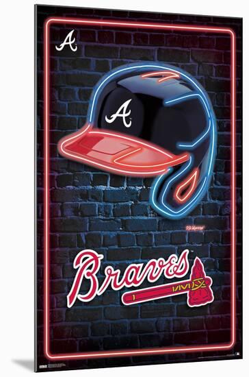 MLB Atlanta Braves - Neon Helmet 23-Trends International-Mounted Poster