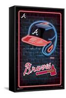 MLB Atlanta Braves - Neon Helmet 23-Trends International-Framed Stretched Canvas