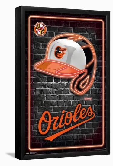 MLB Baltimore Orioles - Neon Helmet 23-Trends International-Framed Poster