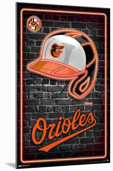 MLB Baltimore Orioles - Neon Helmet 23-Trends International-Mounted Poster