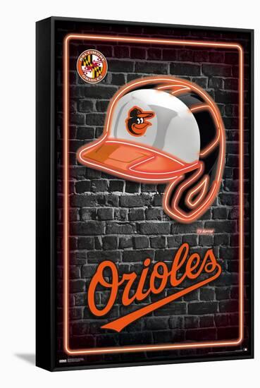 MLB Baltimore Orioles - Neon Helmet 23-Trends International-Framed Stretched Canvas