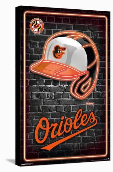 MLB Baltimore Orioles - Neon Helmet 23-Trends International-Stretched Canvas