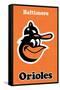 MLB Baltimore Orioles - Retro Logo-Trends International-Framed Stretched Canvas