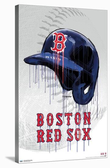 MLB Boston Red Sox - Drip Helmet 20-Trends International-Stretched Canvas