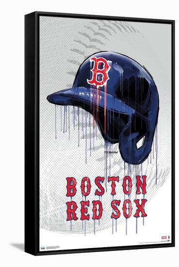 MLB Boston Red Sox - Drip Helmet 20-Trends International-Framed Stretched Canvas