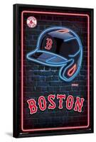 MLB Boston Red Sox - Neon Helmet 23-Trends International-Framed Poster