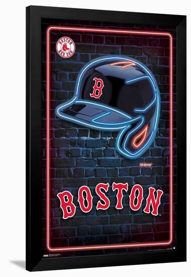 MLB Boston Red Sox - Neon Helmet 23-Trends International-Framed Poster