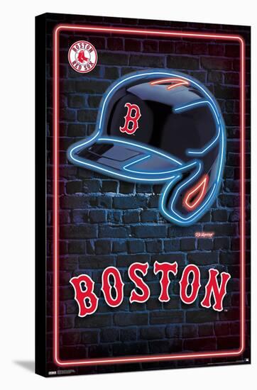MLB Boston Red Sox - Neon Helmet 23-Trends International-Stretched Canvas