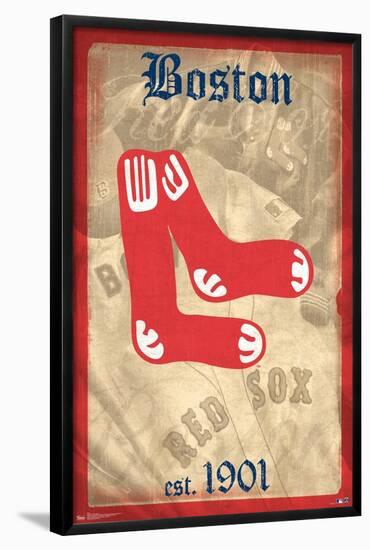 MLB Boston Red Sox - Retro Logo 14-Trends International-Framed Poster