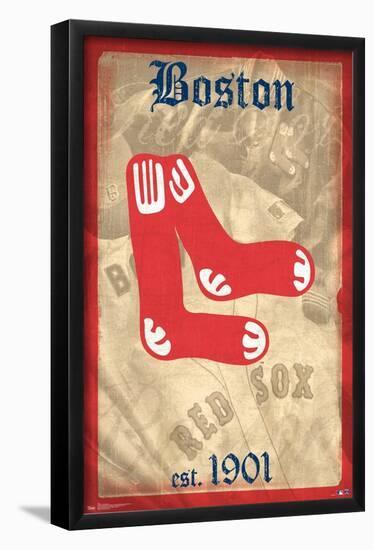 MLB Boston Red Sox - Retro Logo 14-Trends International-Framed Poster