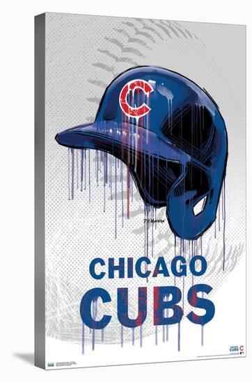 MLB Chicago Cubs - Drip Helmet 20-Trends International-Stretched Canvas