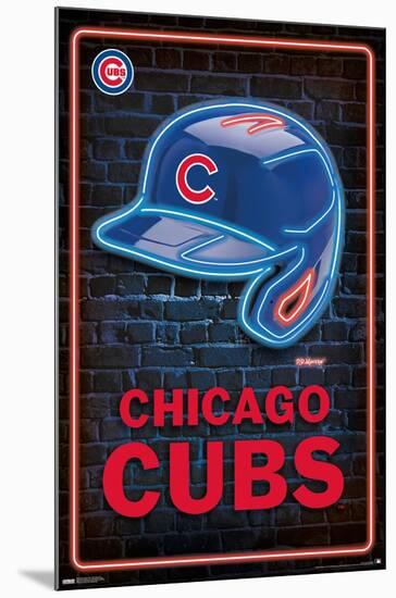 MLB Chicago Cubs - Neon Helmet 23-Trends International-Mounted Poster