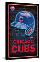 MLB Chicago Cubs - Neon Helmet 23-Trends International-Stretched Canvas