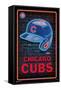 MLB Chicago Cubs - Neon Helmet 23-Trends International-Framed Stretched Canvas