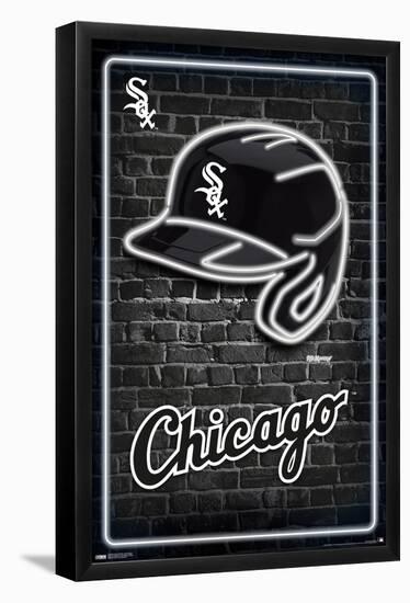 MLB Chicago White Sox - Neon Helmet 23-Trends International-Framed Poster