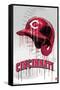 MLB Cincinnati Reds - Drip Helmet 22-Trends International-Framed Stretched Canvas