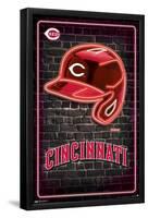 MLB Cincinnati Reds - Neon Helmet 23-Trends International-Framed Poster