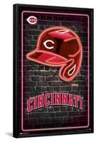 MLB Cincinnati Reds - Neon Helmet 23-Trends International-Framed Poster
