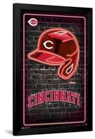 MLB Cincinnati Reds - Neon Helmet 23-Trends International-Framed Poster