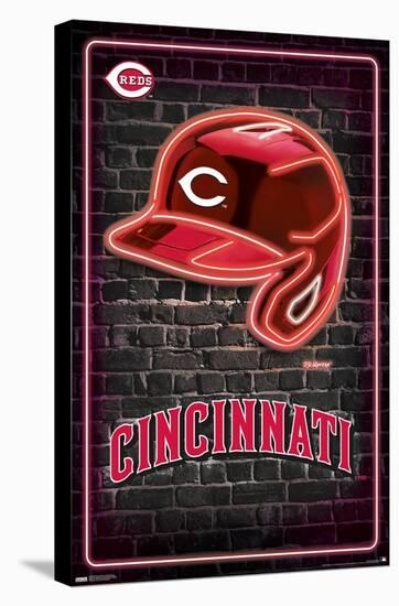 MLB Cincinnati Reds - Neon Helmet 23-Trends International-Stretched Canvas