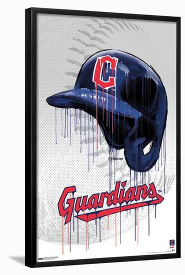 MLB Cleveland Guardians - Drip Helmet 22-Trends International-Framed Poster