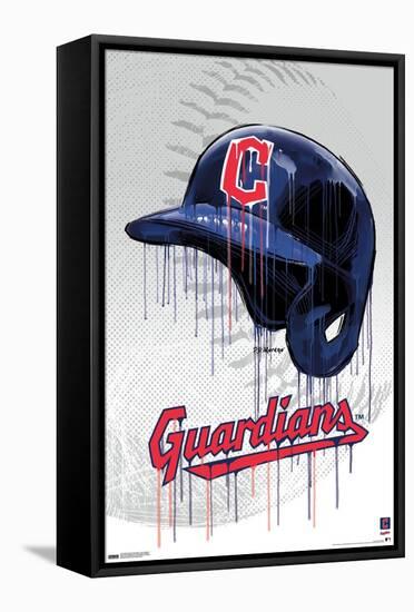 MLB Cleveland Guardians - Drip Helmet 22-Trends International-Framed Stretched Canvas