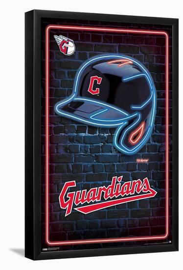 MLB Cleveland Guardians - Neon Helmet 23-Trends International-Framed Poster