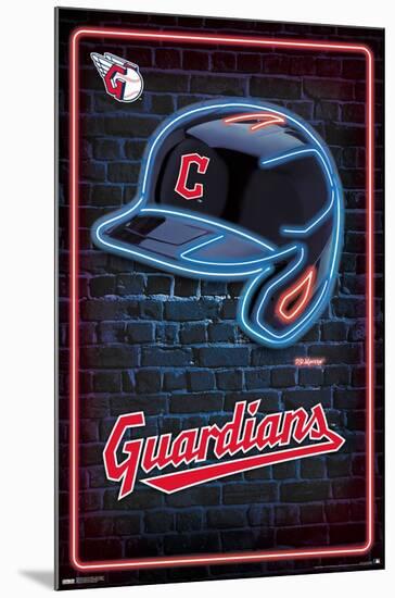 MLB Cleveland Guardians - Neon Helmet 23-Trends International-Mounted Poster