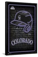 MLB Colorado Rockies - Neon Helmet 23-Trends International-Framed Poster