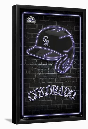 MLB Colorado Rockies - Neon Helmet 23-Trends International-Framed Poster