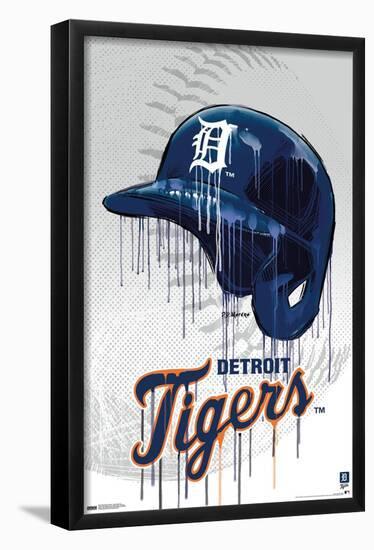 MLB Detroit Tigers - Drip Helmet 22-Trends International-Framed Poster