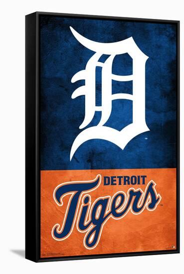 MLB Detroit Tigers - Logo 18-Trends International-Framed Stretched Canvas