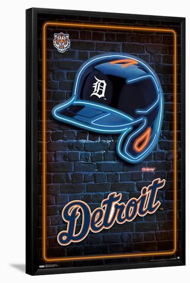 MLB Detroit Tigers - Neon Helmet 23-Trends International-Framed Poster