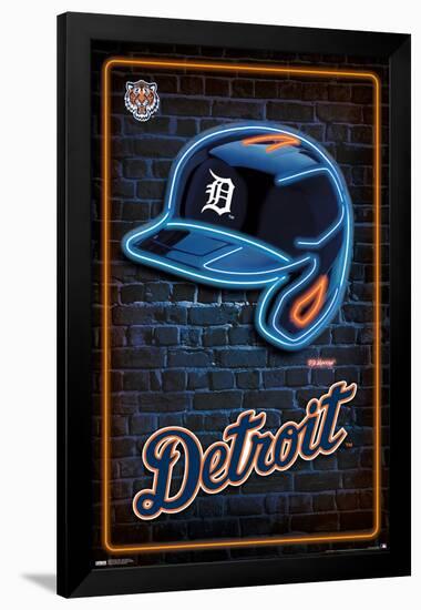 MLB Detroit Tigers - Neon Helmet 23-Trends International-Framed Poster