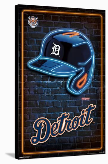 MLB Detroit Tigers - Neon Helmet 23-Trends International-Stretched Canvas