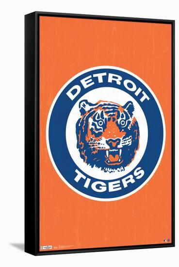 MLB Detroit Tigers - Retro Logo 14-Trends International-Framed Stretched Canvas