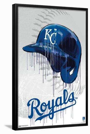 MLB Kansas City Royals - Drip Helmet 22-Trends International-Framed Poster