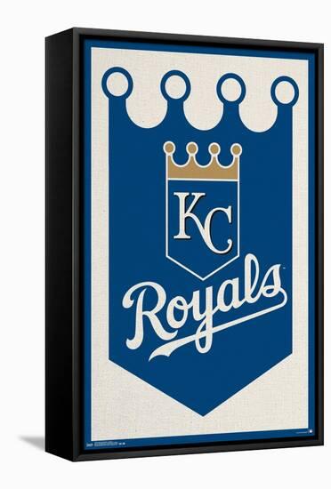 MLB Kansas City Royals - Logo 15-Trends International-Framed Stretched Canvas