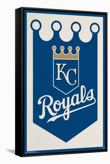MLB Kansas City Royals - Logo 15-Trends International-Framed Stretched Canvas