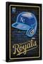 MLB Kansas City Royals - Neon Helmet 23-Trends International-Framed Poster