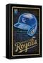MLB Kansas City Royals - Neon Helmet 23-Trends International-Framed Stretched Canvas