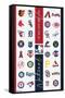 MLB League - Logos 23-Trends International-Framed Stretched Canvas