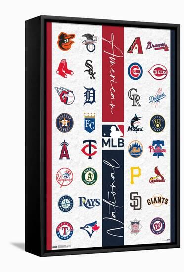 MLB League - Logos 23-Trends International-Framed Stretched Canvas