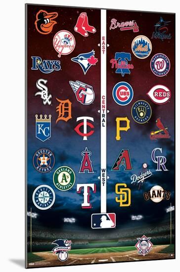 MLB League - Logos 24-Trends International-Mounted Poster