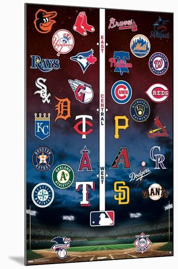 MLB League - Logos 24-Trends International-Mounted Poster