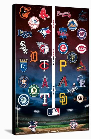 MLB League - Logos 24-Trends International-Stretched Canvas