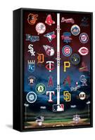 MLB League - Logos 24-Trends International-Framed Stretched Canvas